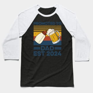 Promoted to Dad Est 2024 New Dad new Baby Gift For Men Father's Day Baseball T-Shirt